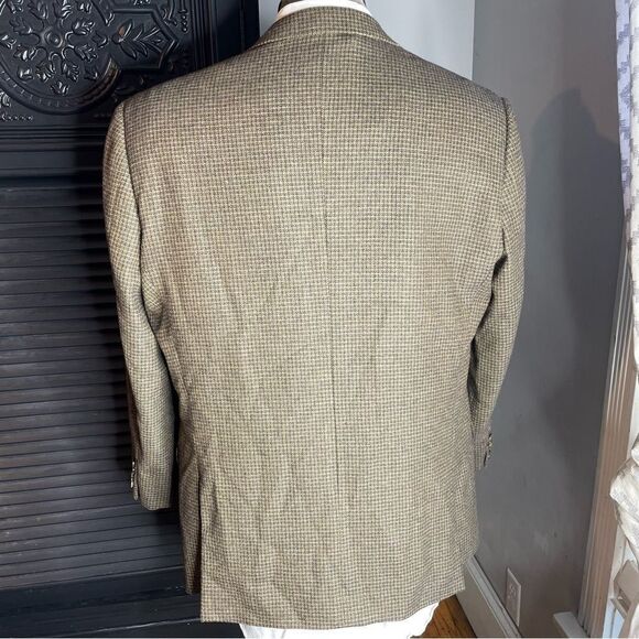 Ermenegildo Zegna 54R Brown Wool Micro Check Hopsack Blazer Sports Coat - Picture 3 of 11